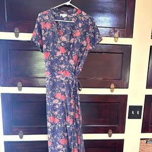 Kerry Cassill Floral Wrap Dress, Short Sleeved